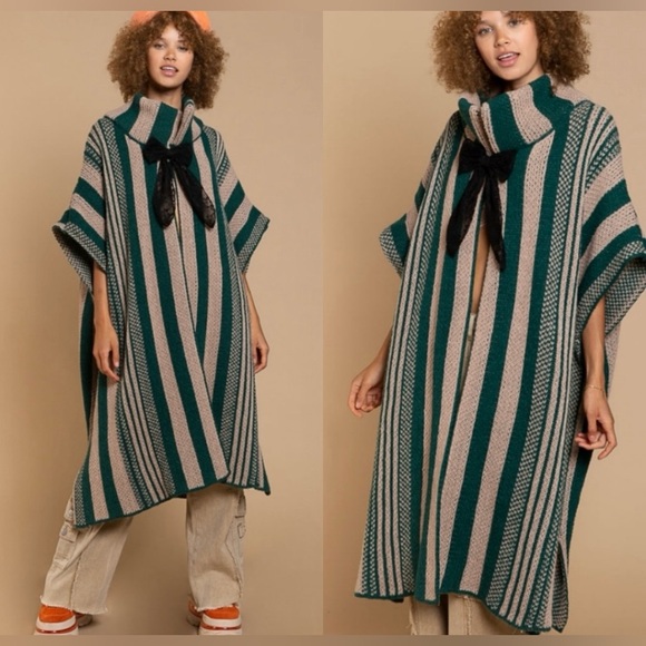 Women’s POL Long Striped Oversized Knit Cardigan Sweater NEW - Picture 6 of 7